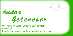 andor gelencser business card
